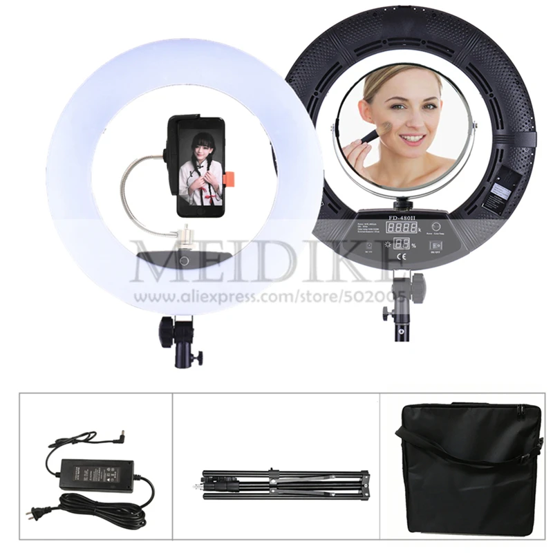 Beauty Makeup Video - مصباح حلقي LED طراز FD-480II لاستوديو