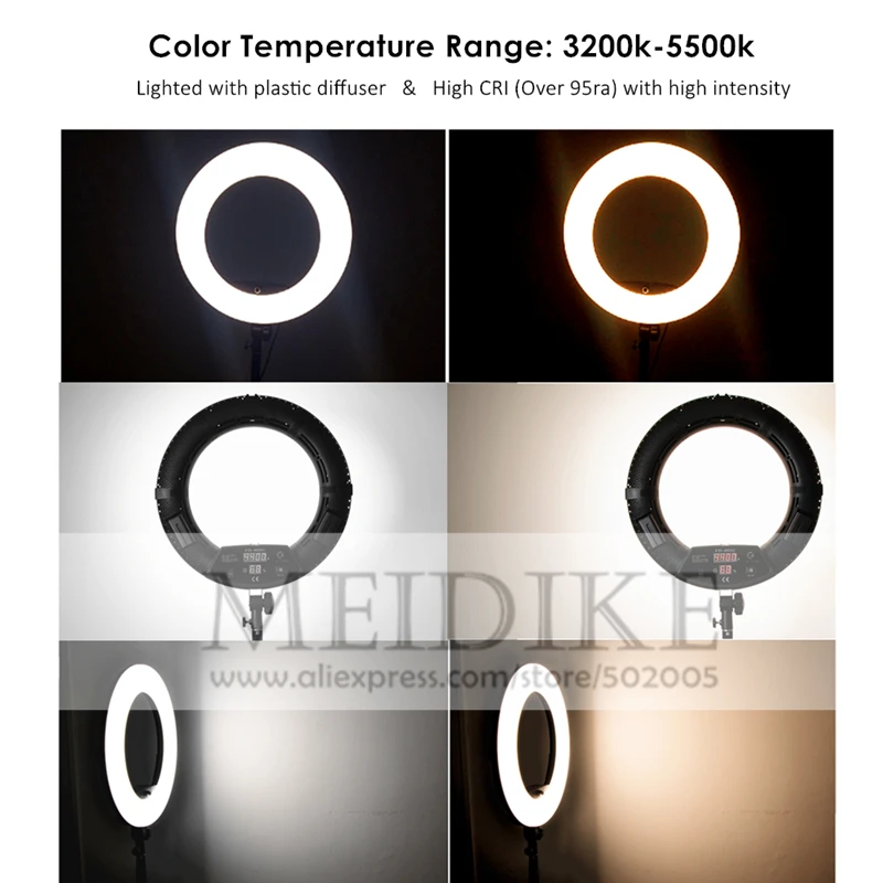 مصباح حلقي LED طراز FD-480II ل - مراجعة Beauty Makeup Video وسعره
